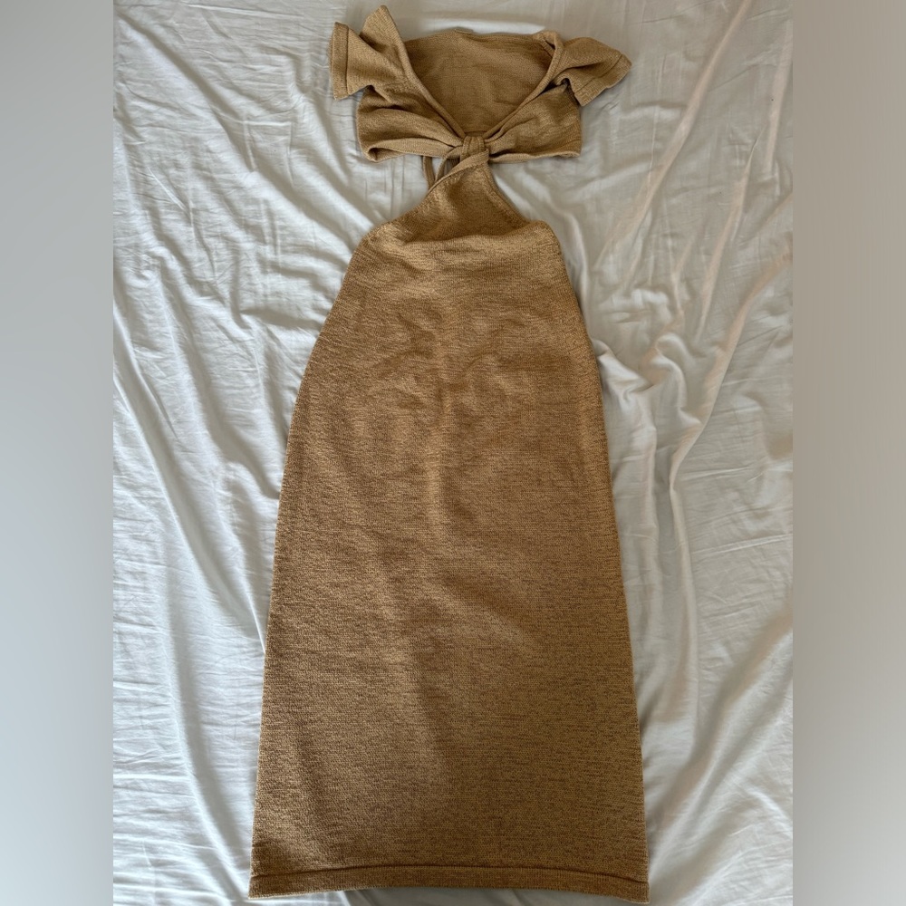 Cult Gaia Tan Backless Dress